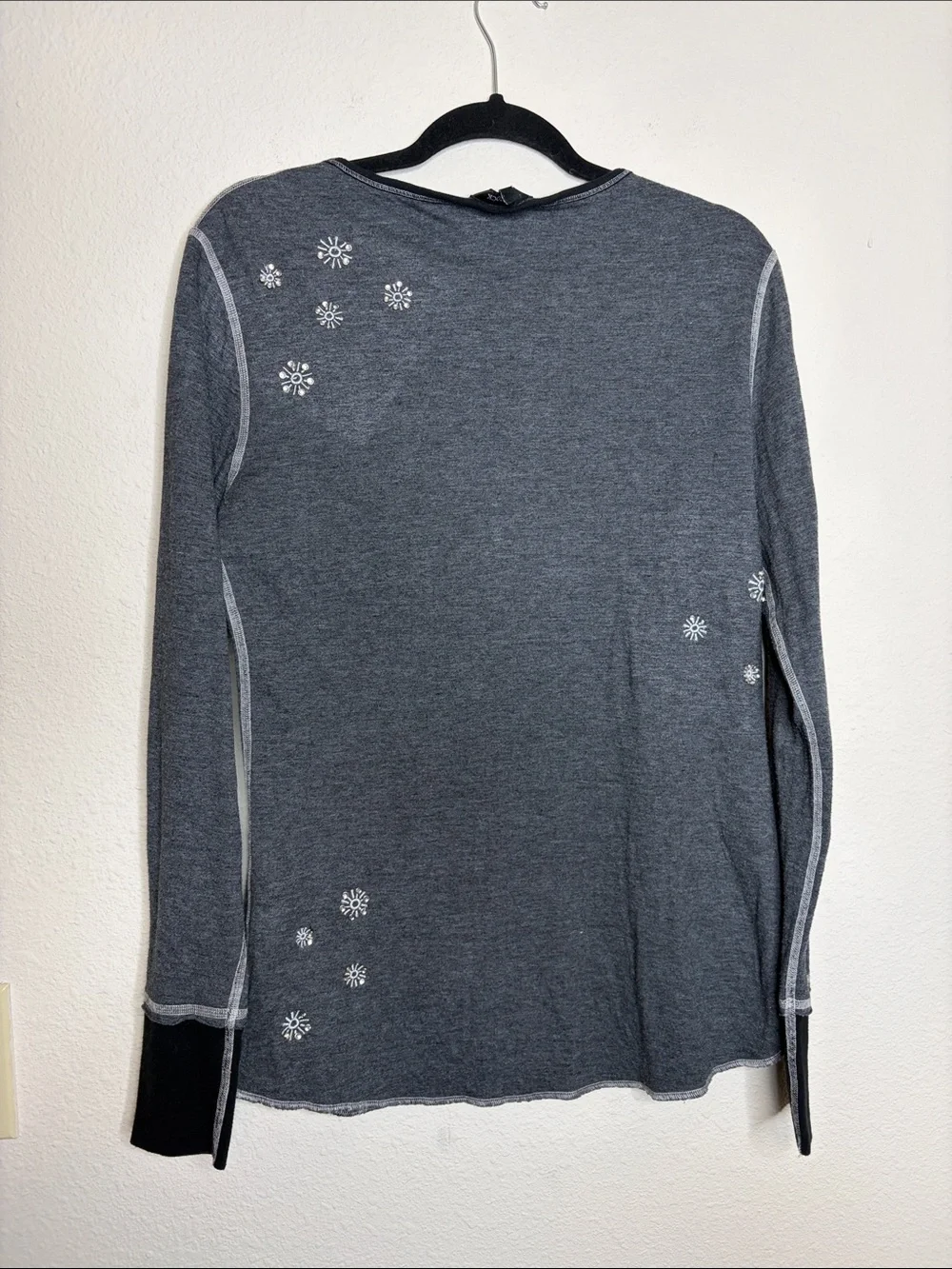Alp N Rock | Women’s Ski Grey Black Embroidered Henley Top Size XL
